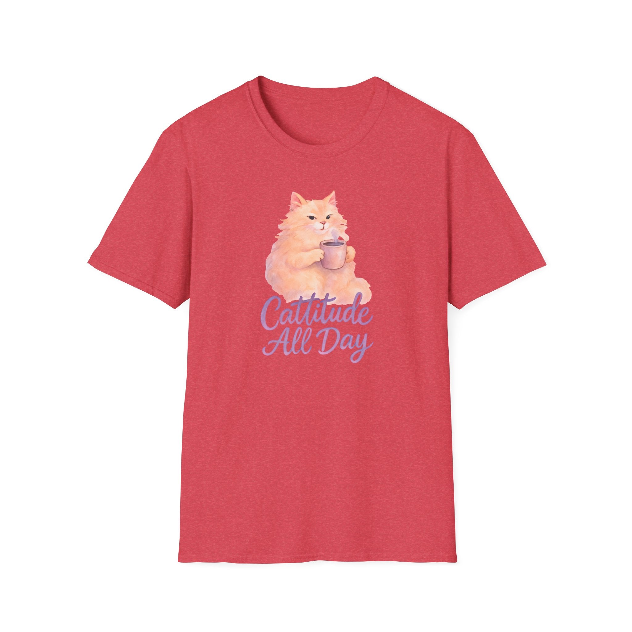 Cat with Coffee Cup T-Shirt