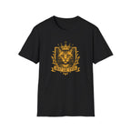 Black t-shirt with a gold cat graphic and 'Best Cat Ever' text on a white background