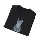 Gray Cat with Beret T-Shirt