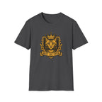 Dark gray t-shirt with a gold cat graphic and 'Best Cat Ever' text on a white background