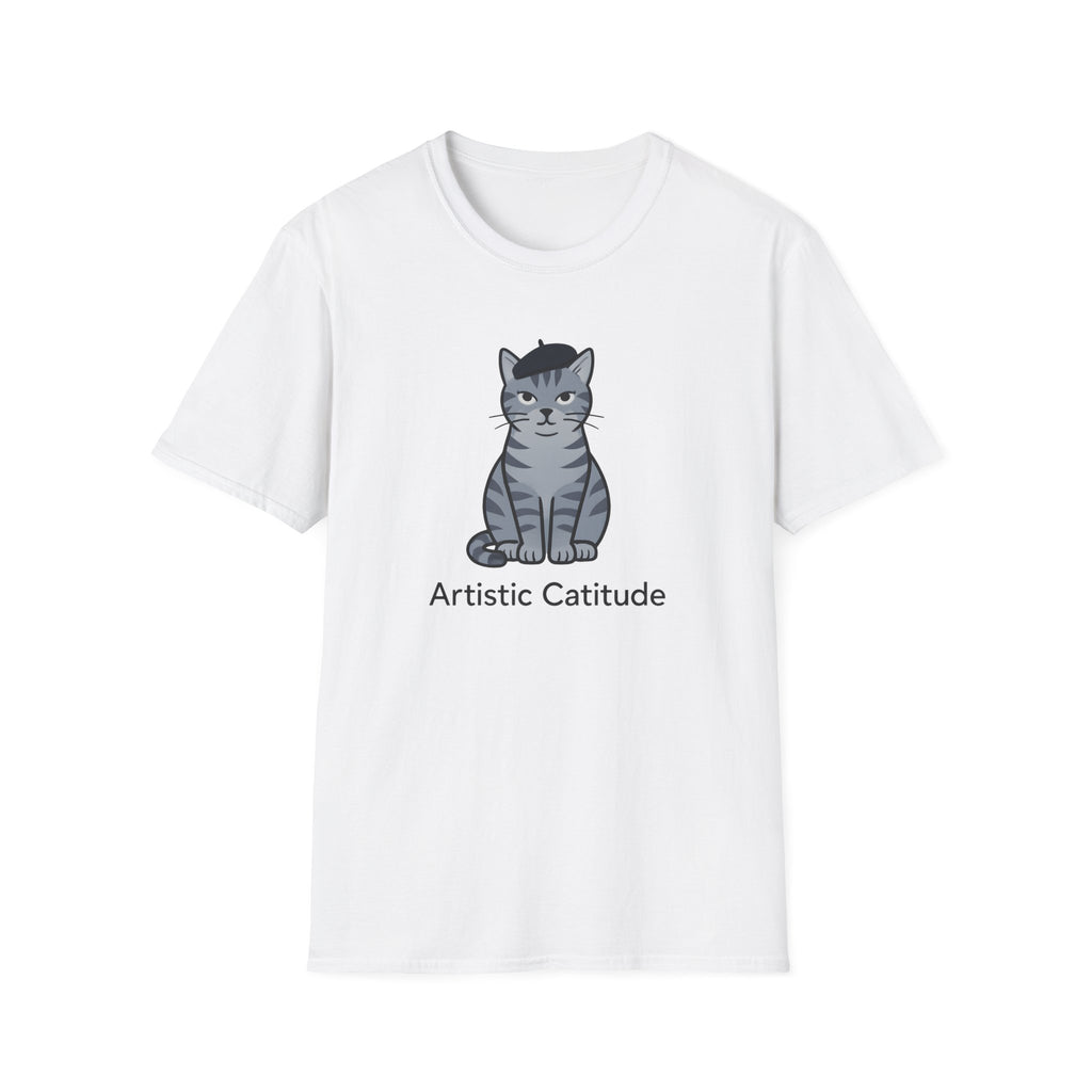 Gray Cat with Beret T-Shirt