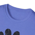 Dog Dad Dark speckled paw print T-Shirt