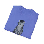 Gray Cat with Beret T-Shirt
